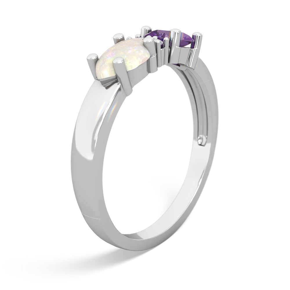 Amethyst Pear Bowtie 14K White Gold ring R0865