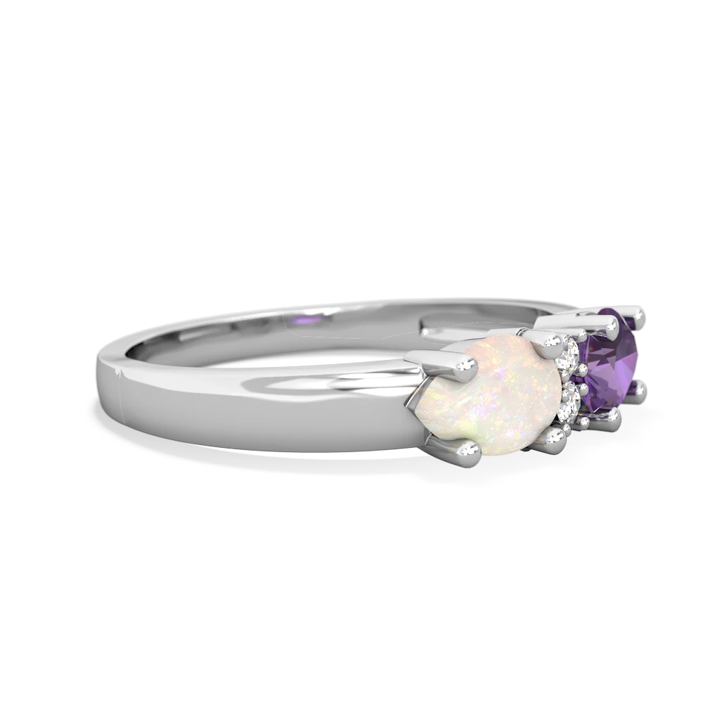 Amethyst Pear Bowtie 14K White Gold ring R0865