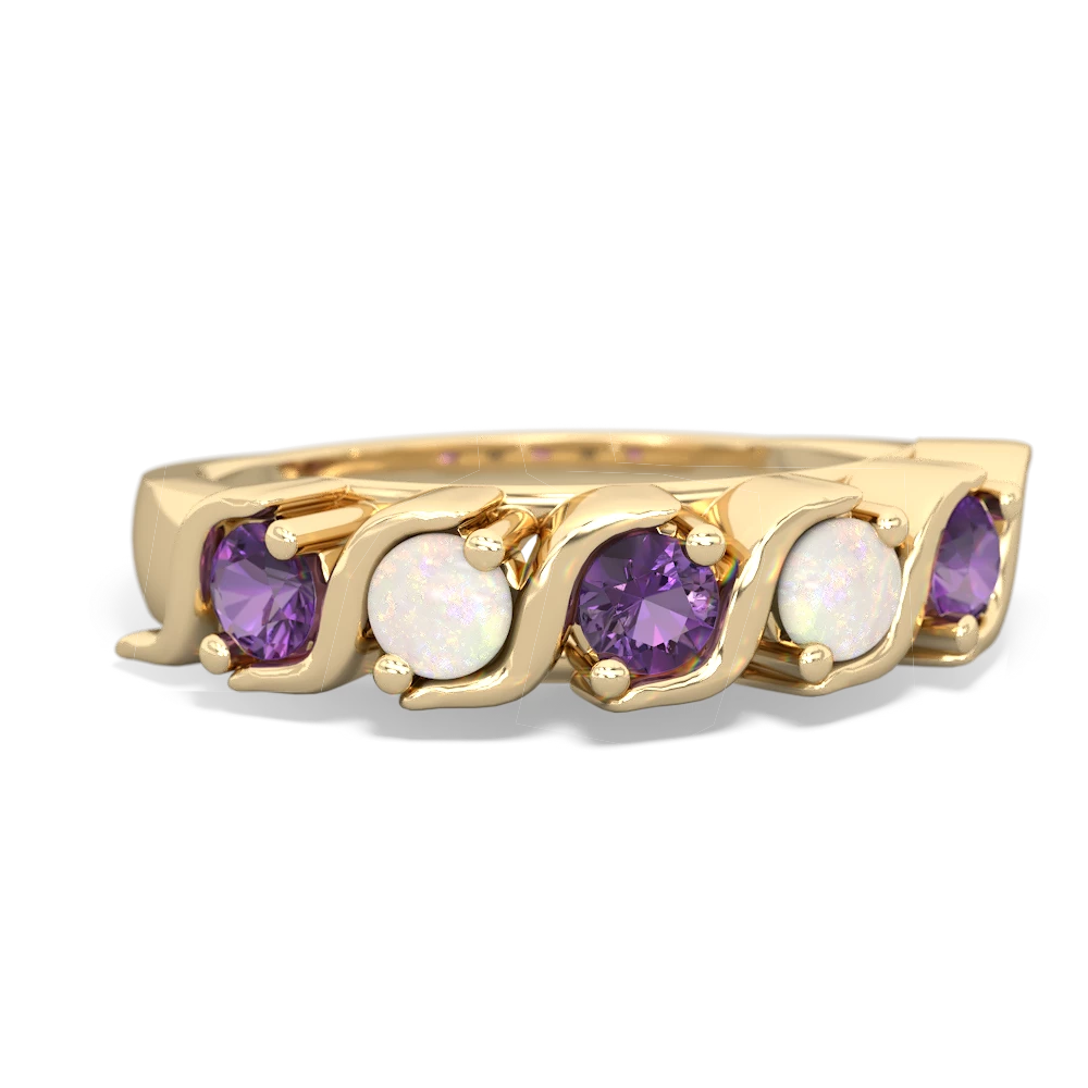 Amethyst Anniversary Band 14K Yellow Gold ring R2089