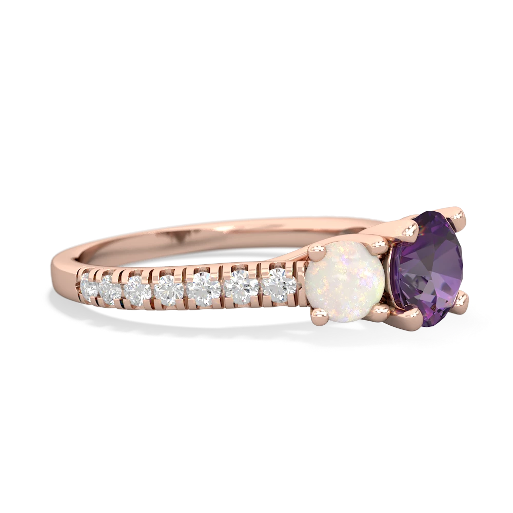 Amethyst Pave Trellis 14K Rose Gold ring R5500