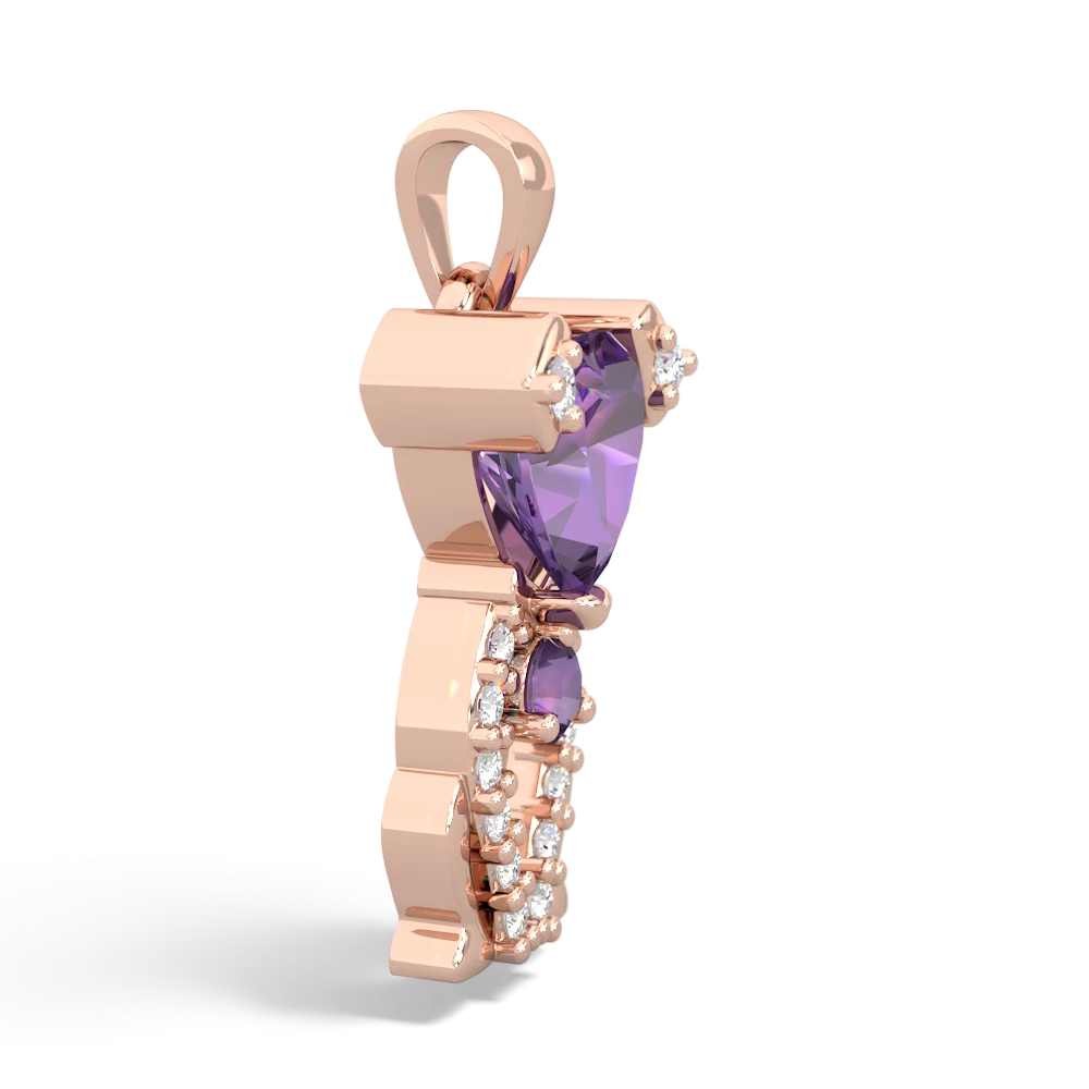 Amethyst Puppy Love 14K Rose Gold pendant P5800