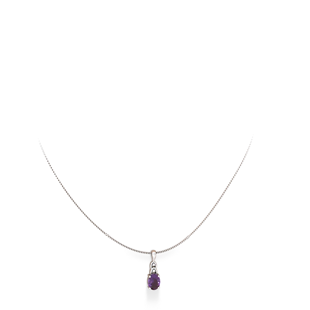 Amethyst Links 14K White Gold pendant P4032