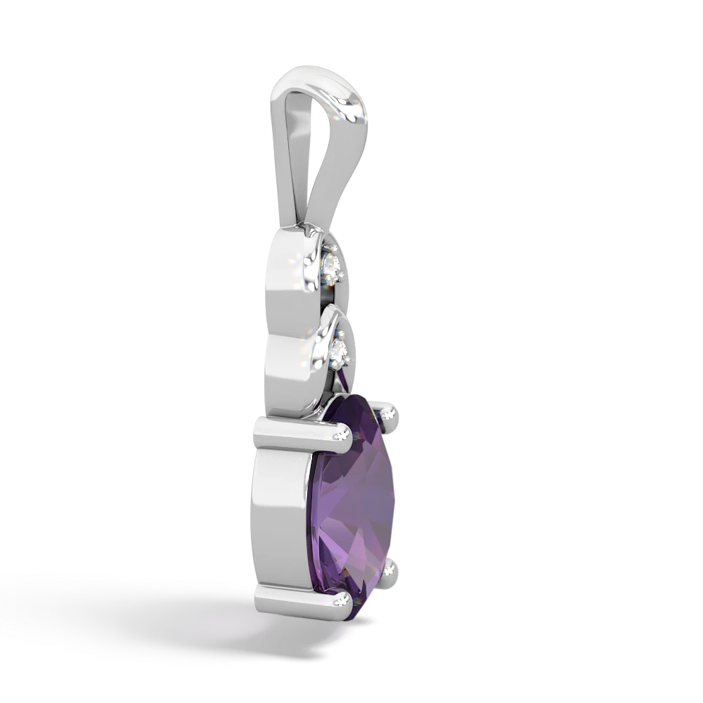 Amethyst Links 14K White Gold pendant P4032