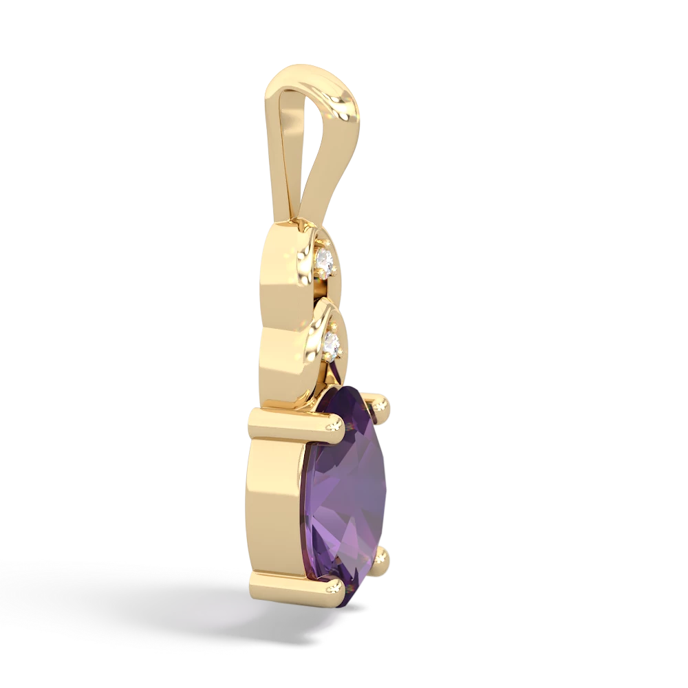 Amethyst Links 14K Yellow Gold pendant P4032