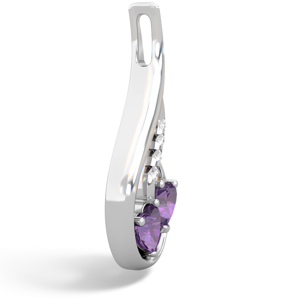 Amethyst Keepsake Curves 14K White Gold pendant P5450