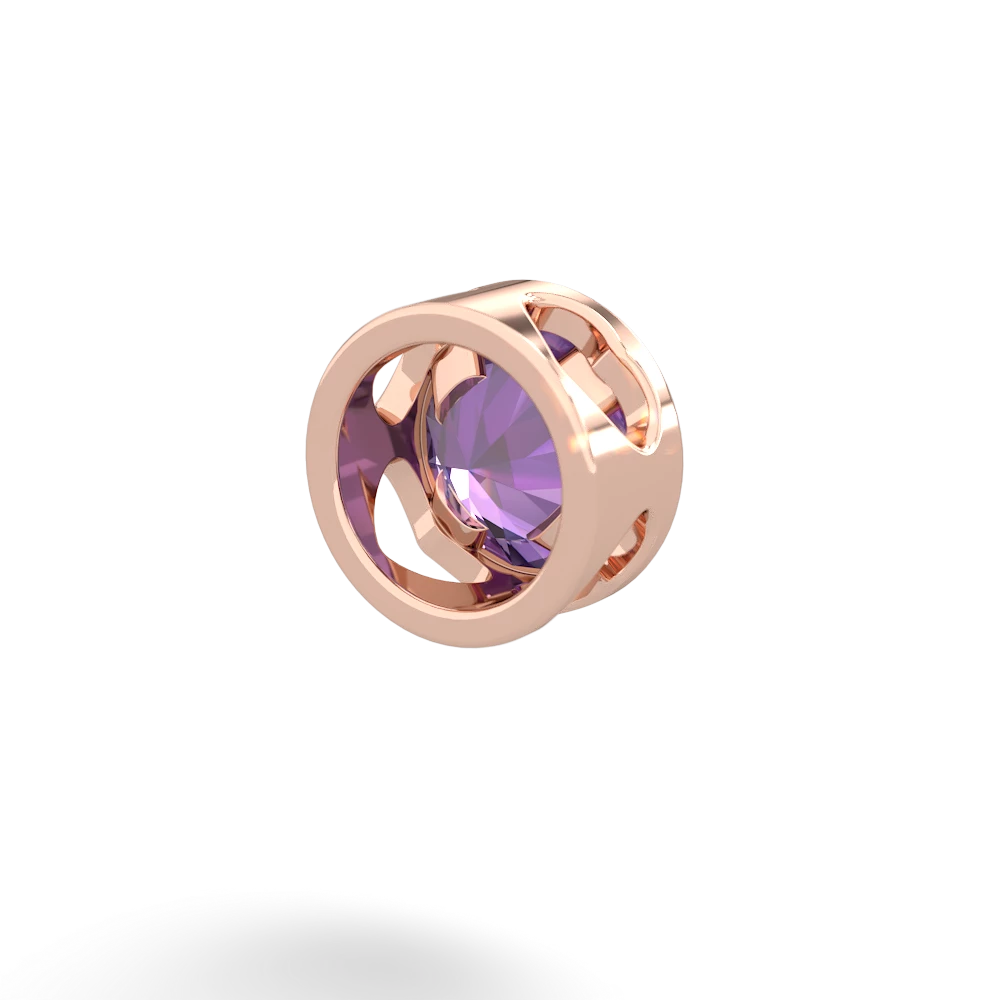 Amethyst 6Mm Slide 14K Rose Gold pendant P3786