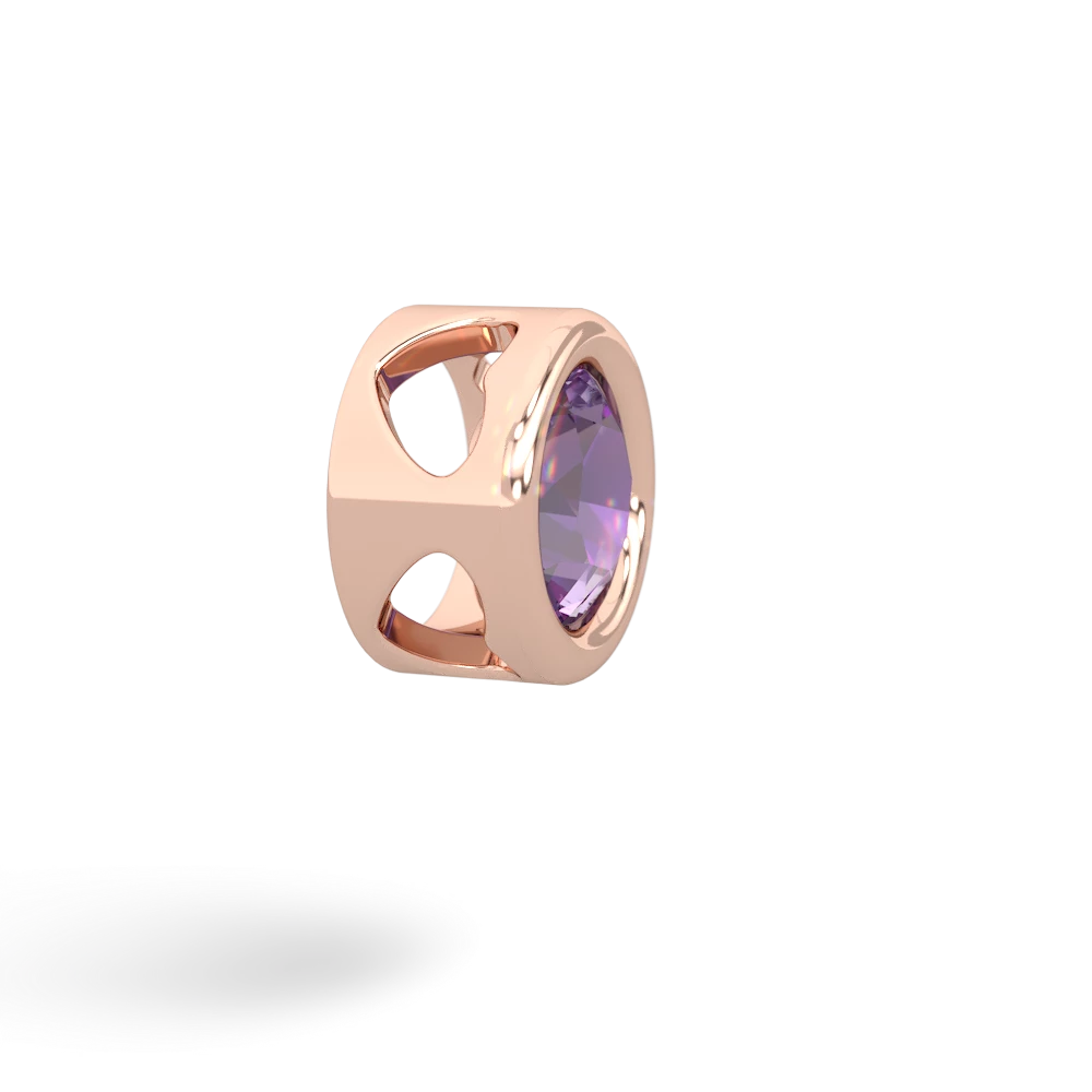 Amethyst 6Mm Slide 14K Rose Gold pendant P3786