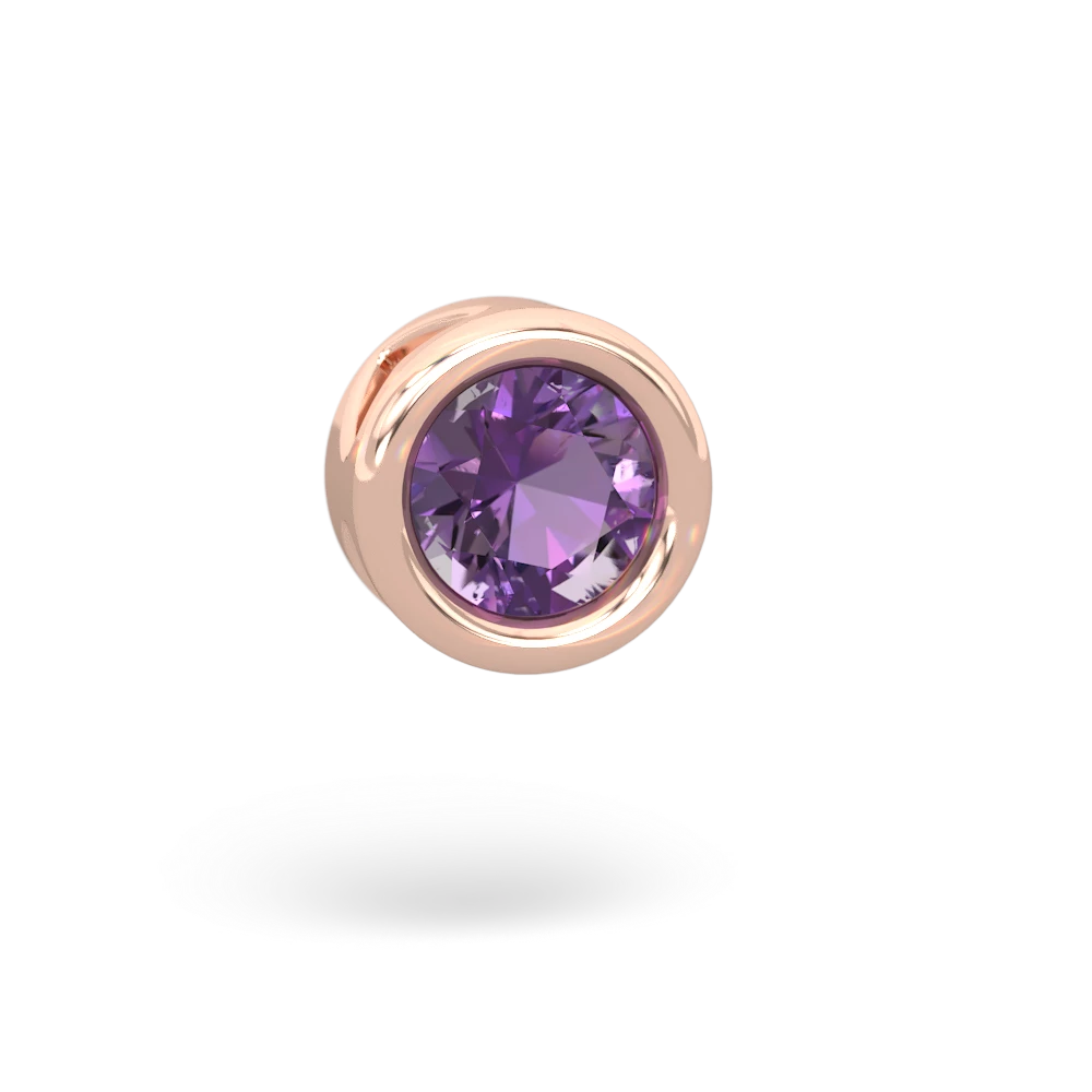 Amethyst 6Mm Slide 14K Rose Gold pendant P3786