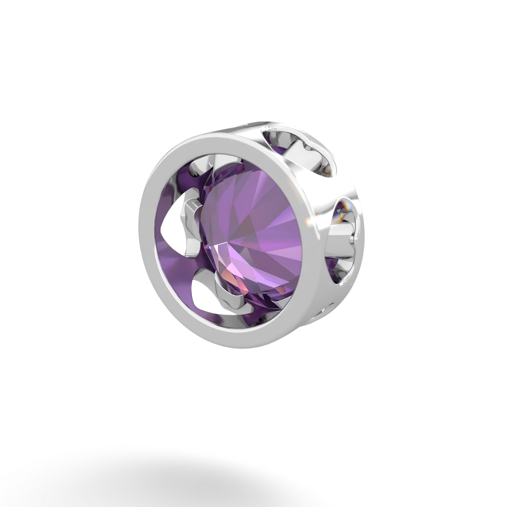 Amethyst 8Mm Slide 14K White Gold pendant P3788