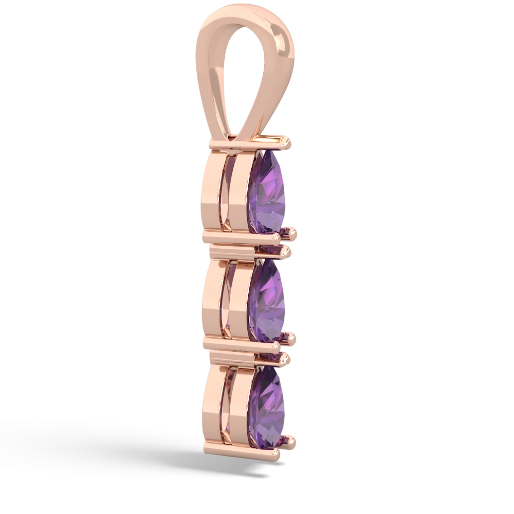 Amethyst Dew Drops 14K Rose Gold pendant P2251