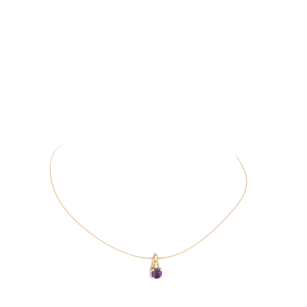 Amethyst Antique Elegance 14K Yellow Gold pendant P3100