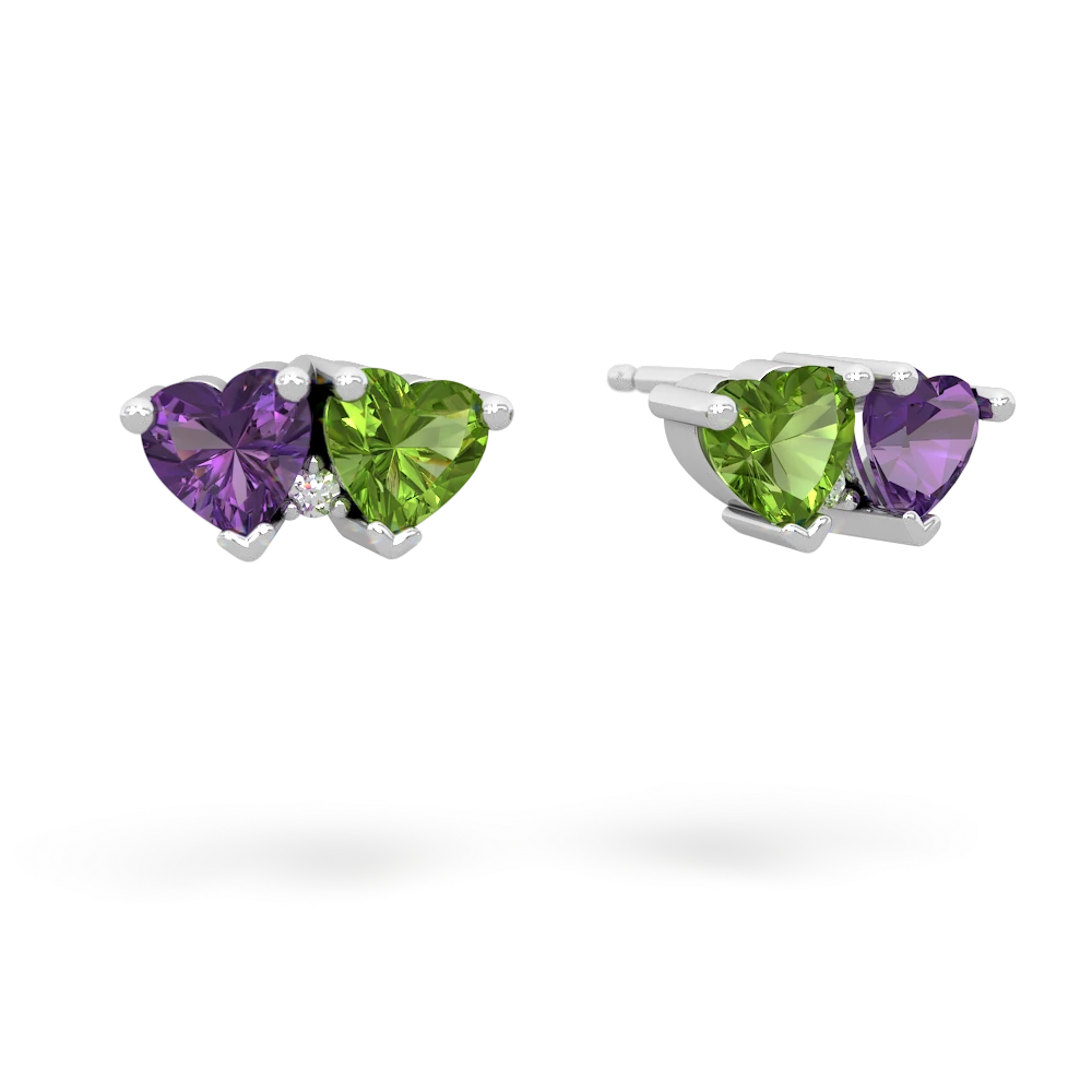 Amethyst Sweethearts 14K White Gold earrings E5260