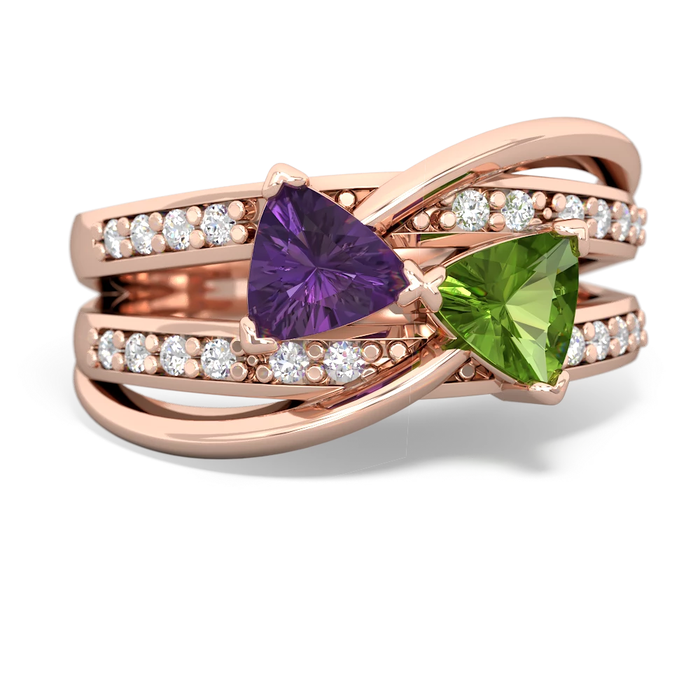 Amethyst Bowtie 14K Rose Gold ring R2360