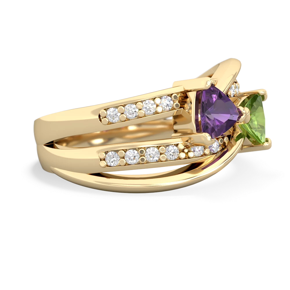 Amethyst Bowtie 14K Yellow Gold ring R2360