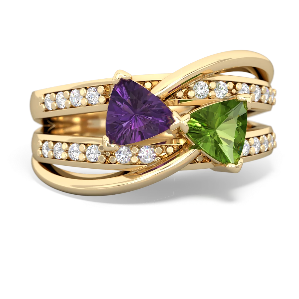 Amethyst Bowtie 14K Yellow Gold ring R2360