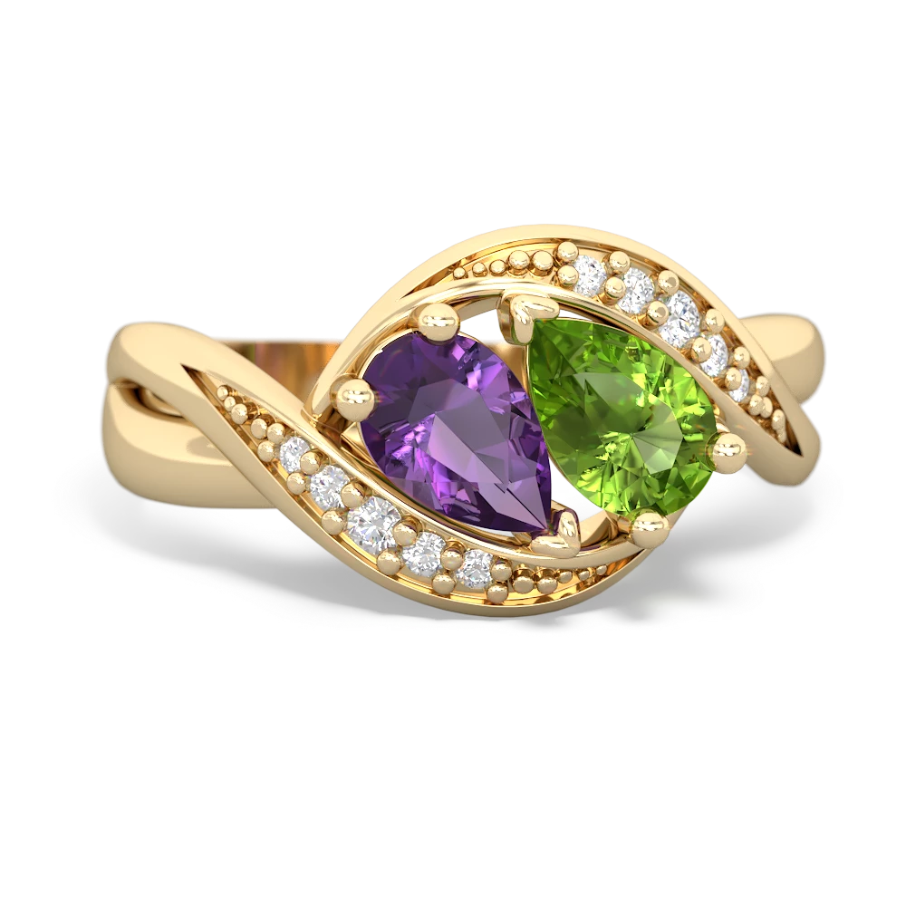 Amethyst Summer Winds 14K Yellow Gold ring R5342