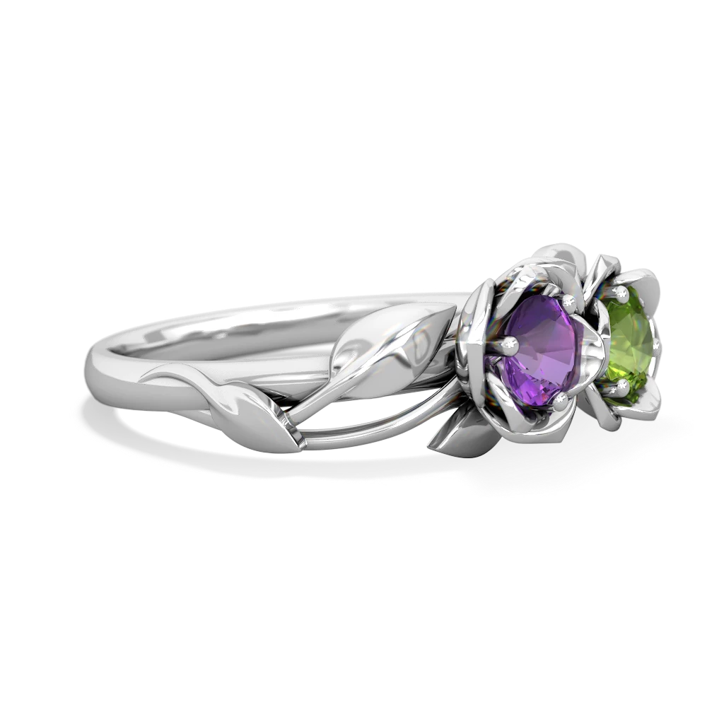 Amethyst Rose Garden 14K White Gold ring R5510