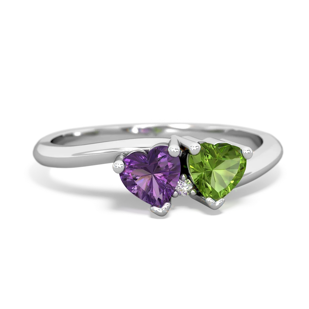 Amethyst Sweethearts 14K White Gold ring R5260