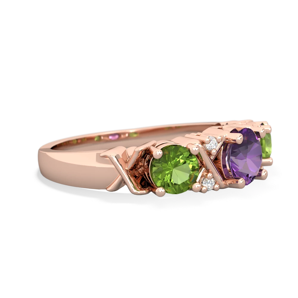 Amethyst Hugs And Kisses 14K Rose Gold ring R5016