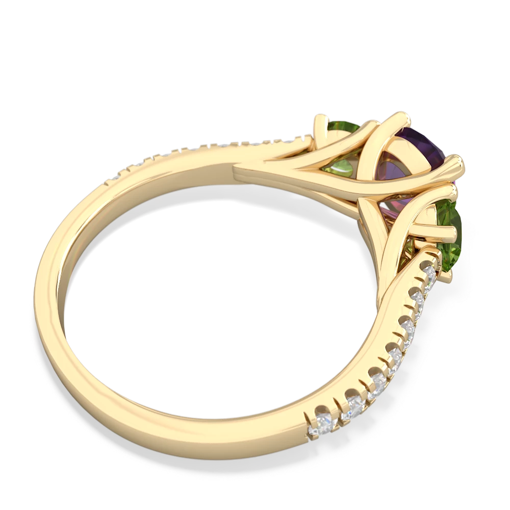 Amethyst Pave Trellis 14K Yellow Gold ring R5500