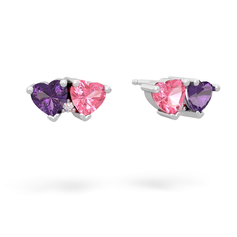 Amethyst Sweethearts 14K White Gold earrings E5260