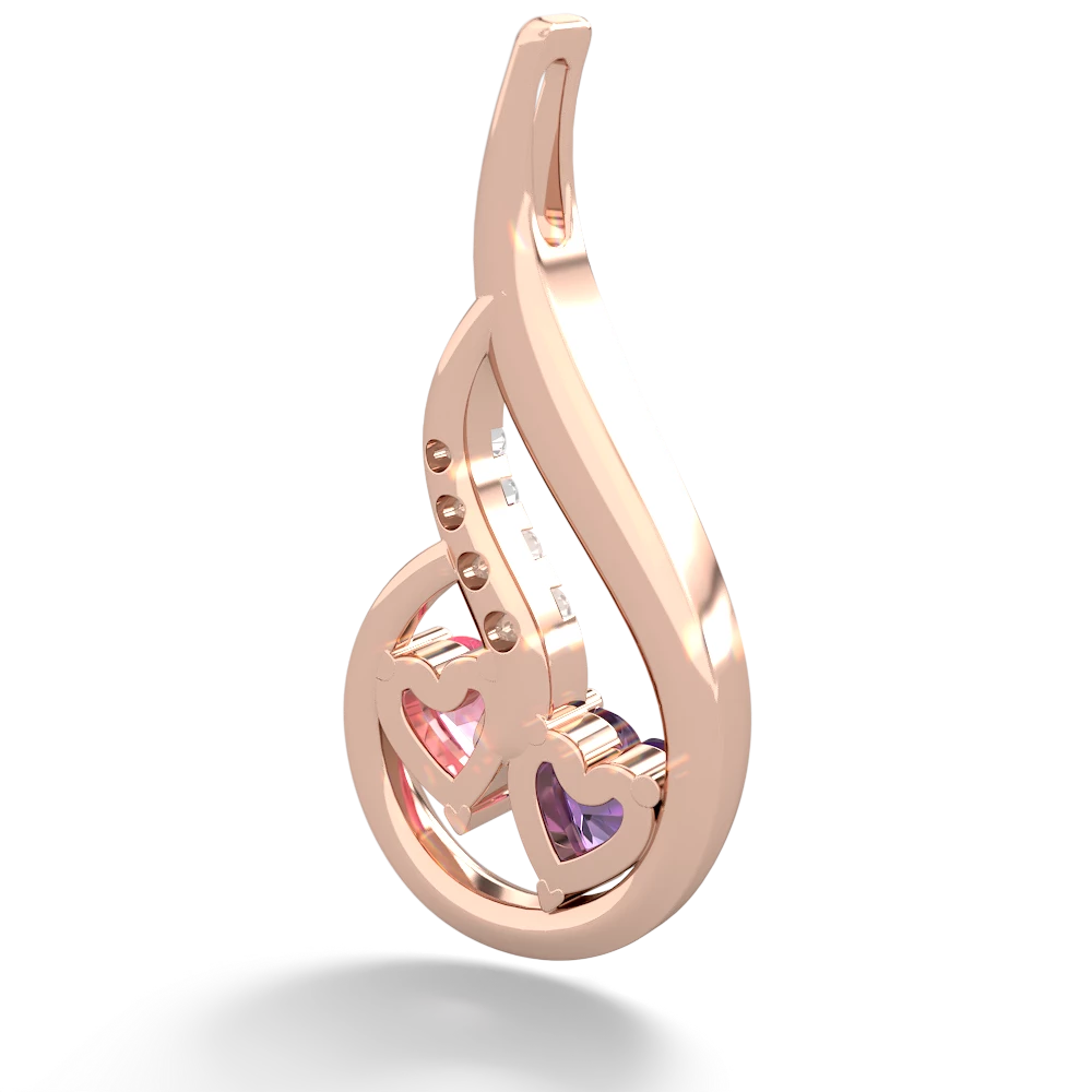 Amethyst Keepsake Curves 14K Rose Gold pendant P5450