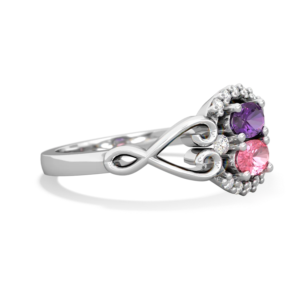 Amethyst Love Nest 14K White Gold ring R5860