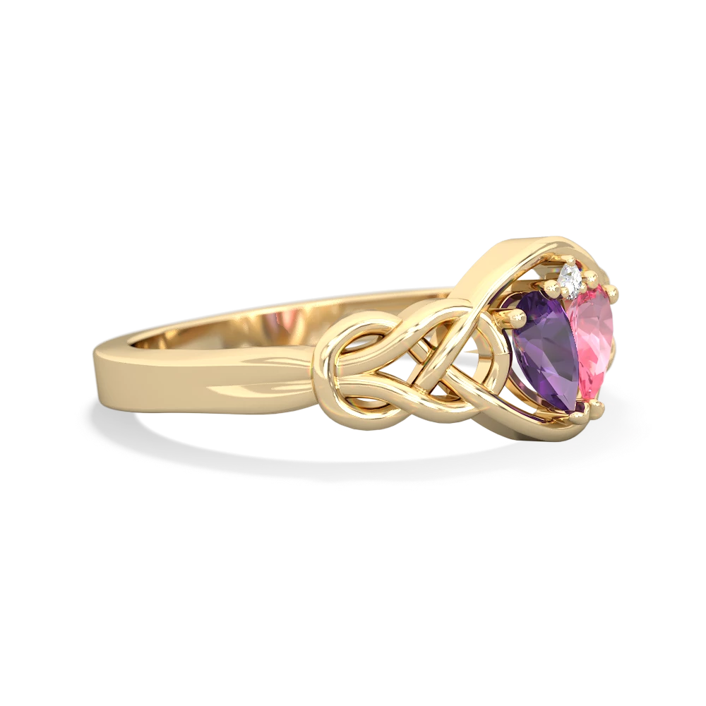 Amethyst Celtic Love Knot 14K Yellow Gold ring R5420