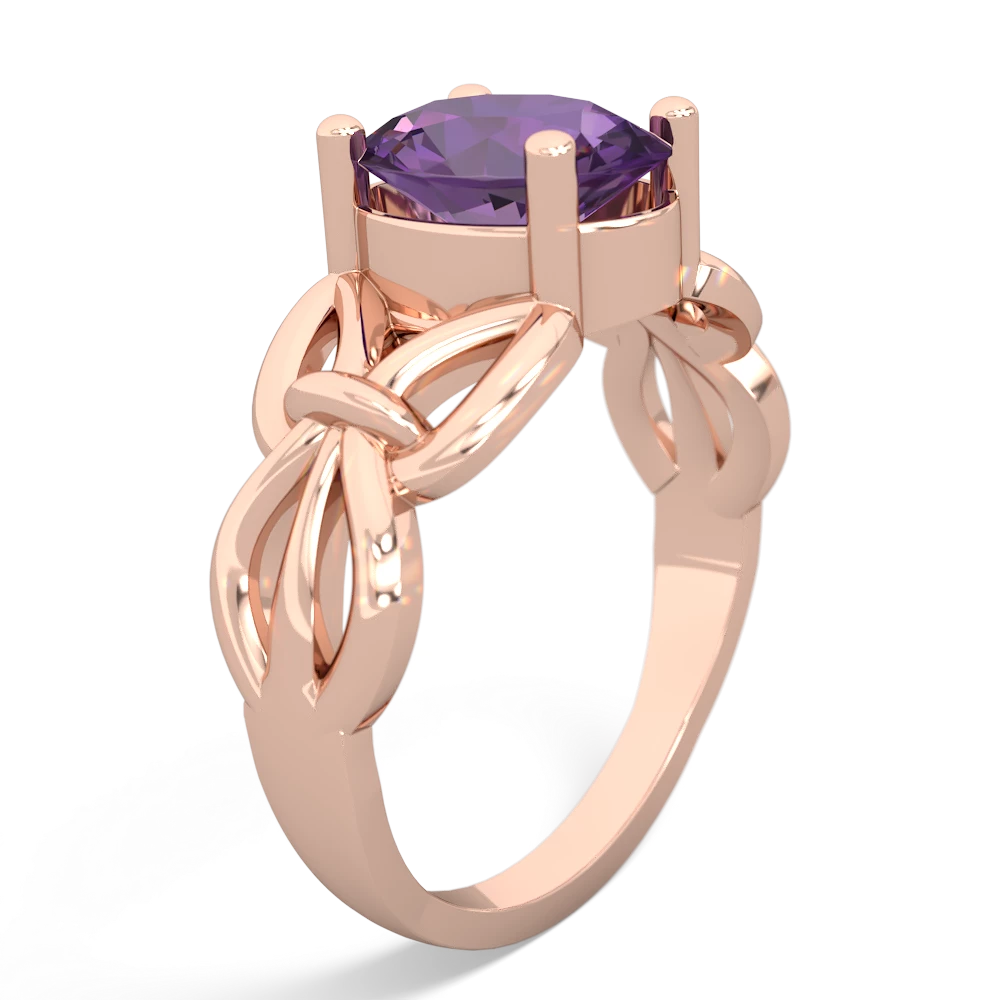 Amethyst Celtic Knot Cocktail 14K Rose Gold ring R2377