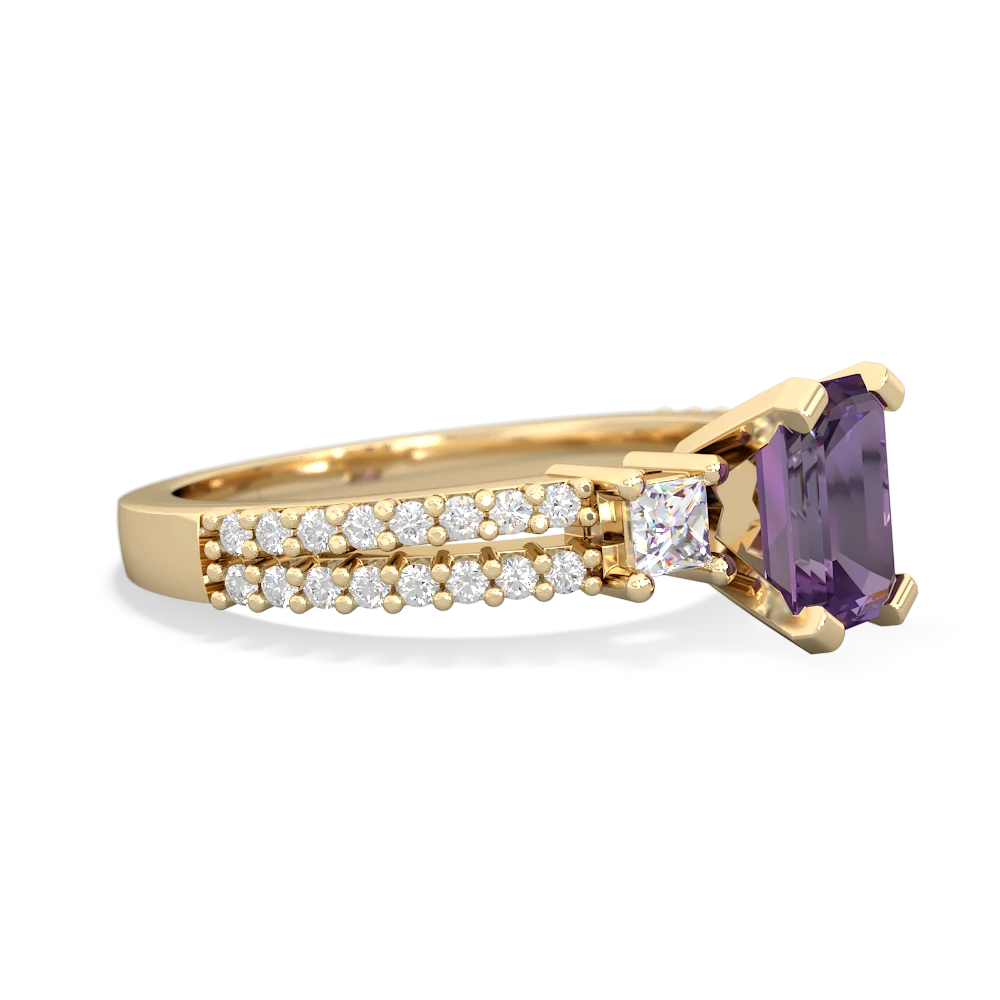 Amethyst Classic 7X5mm Emerald-Cut Engagement 14K Yellow Gold ring R26437EM