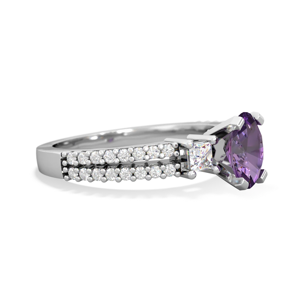 Amethyst Classic 7X5mm Oval Engagement 14K White Gold ring R26437VL