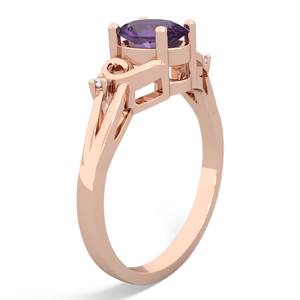 Amethyst Swirls 14K Rose Gold ring R2347