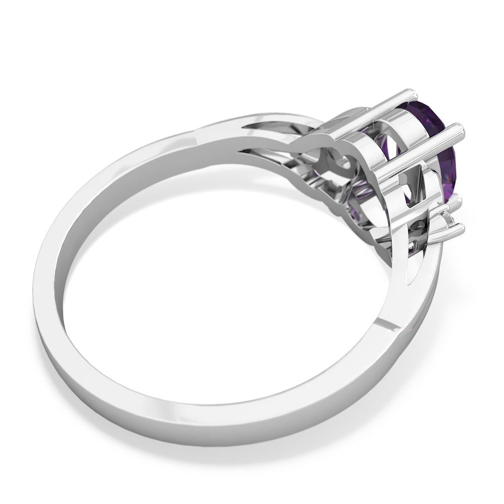 Amethyst Swirls 14K White Gold ring R2347