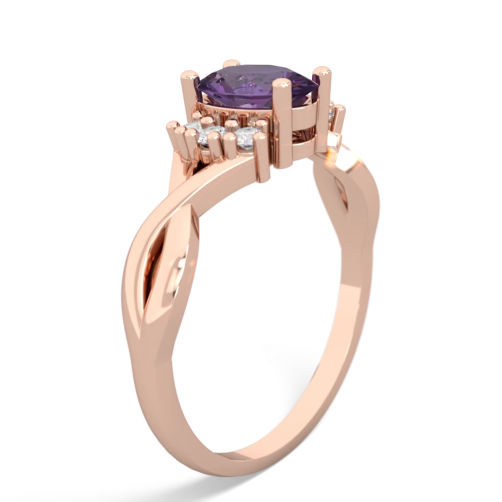 Amethyst Victorian Twist 14K Rose Gold ring R2497