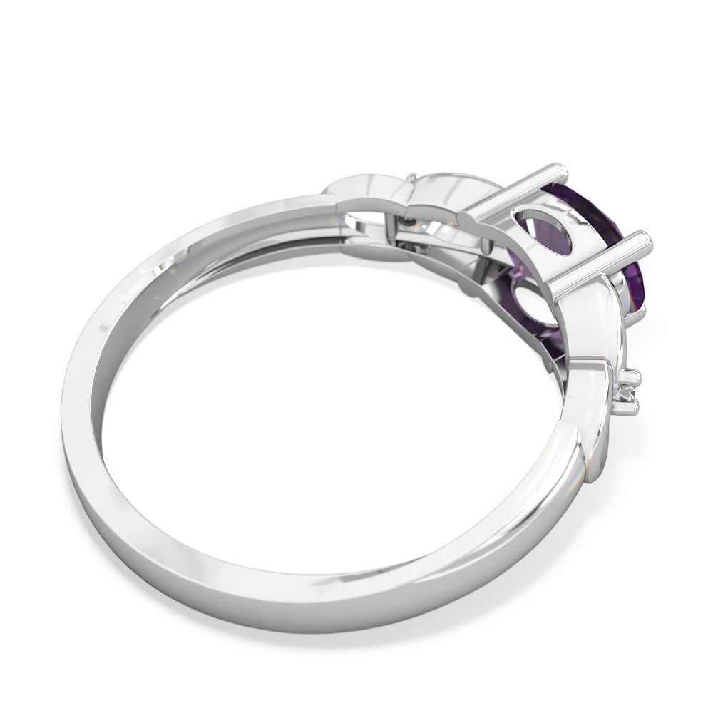 Amethyst Links 14K White Gold ring R4032