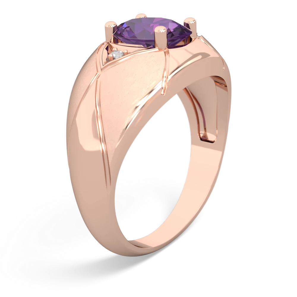 Amethyst Men's Crossroads 14K Rose Gold ring R0361