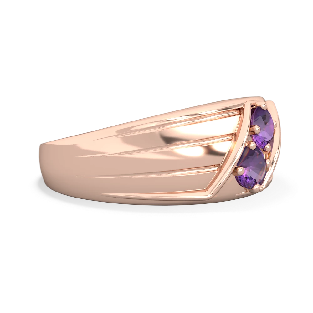 Amethyst Men's Streamline 14K Rose Gold ring R0460