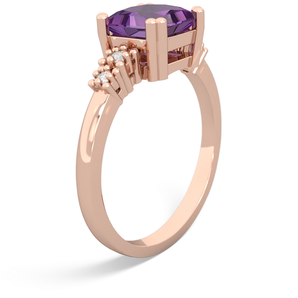 Amethyst Art Deco Princess 14K Rose Gold ring R2014