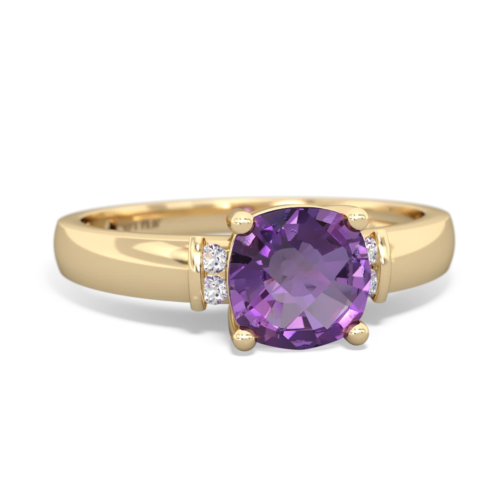 Amethyst Simply Elegant Cushion 14K Yellow Gold ring R2489