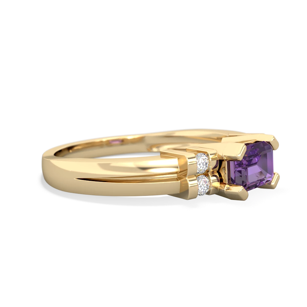 Amethyst Art Deco East-West 14K Yellow Gold ring R2590