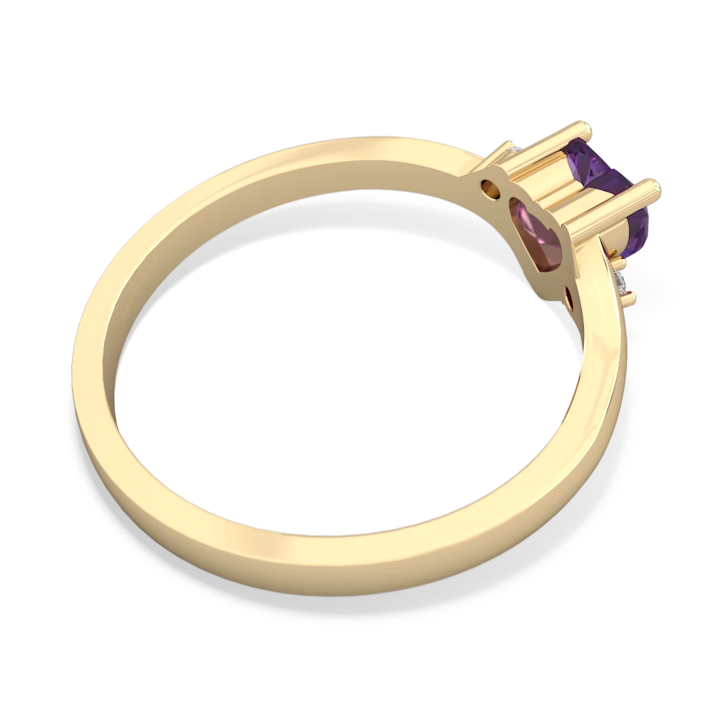 Amethyst Delicate Heart 14K Yellow Gold ring R0203