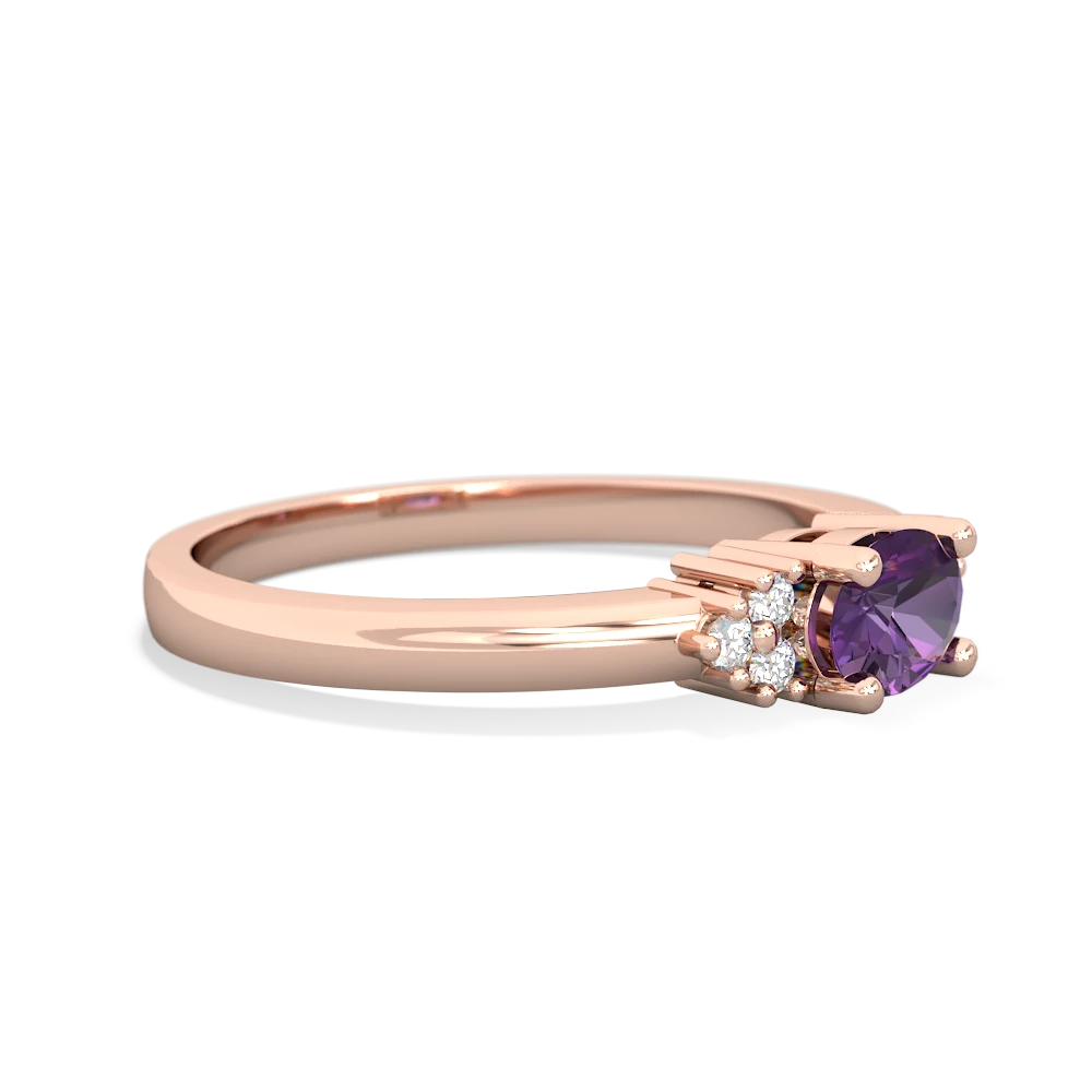 Amethyst Simply Elegant East-West 14K Rose Gold ring R2480