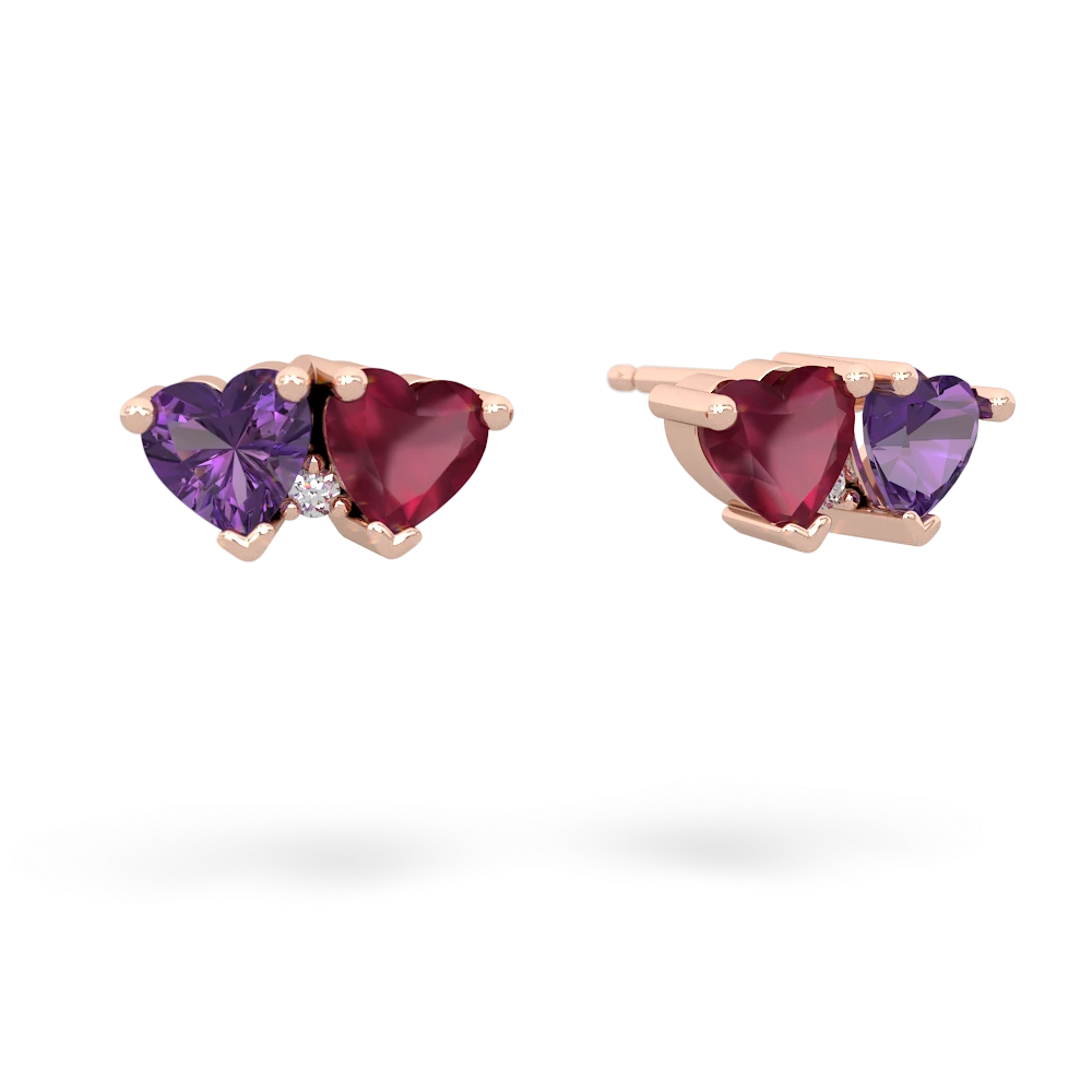 Amethyst Sweethearts 14K Rose Gold earrings E5260