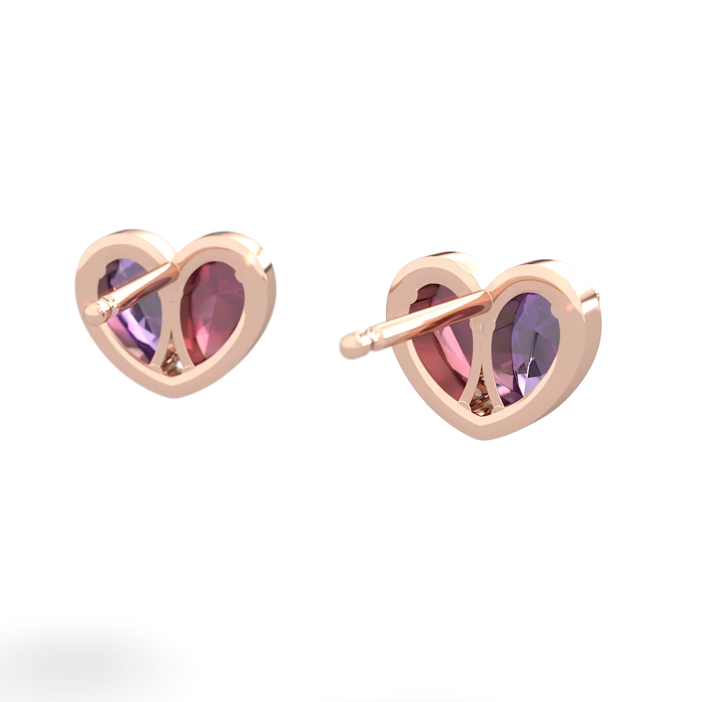 Amethyst 'Our Heart' 14K Rose Gold earrings E5072