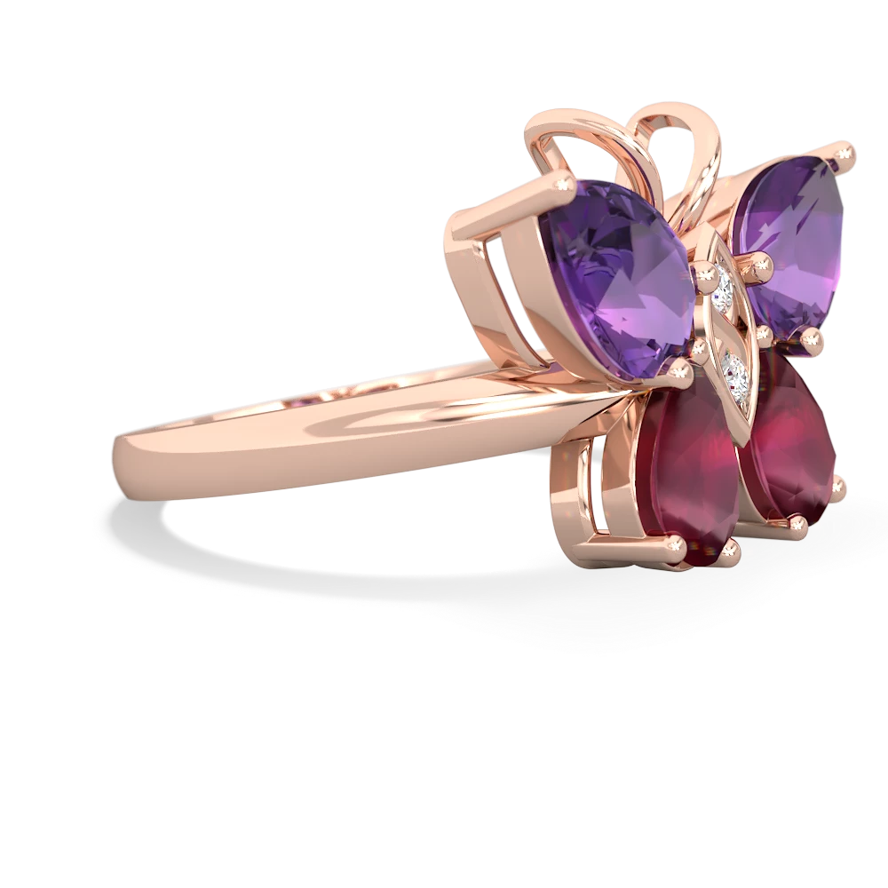 Amethyst Butterfly 14K Rose Gold ring R2215