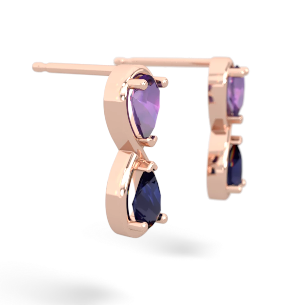 Amethyst Infinity 14K Rose Gold earrings E5050