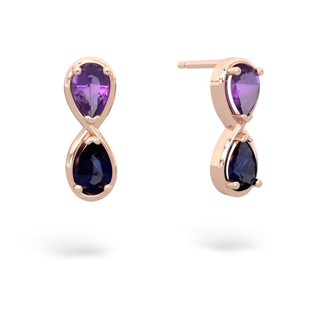 Amethyst Infinity 14K Rose Gold earrings E5050