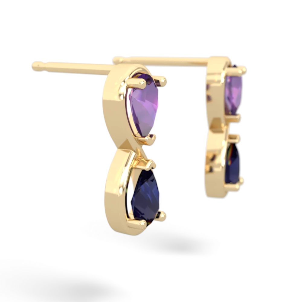 Amethyst Infinity 14K Yellow Gold earrings E5050