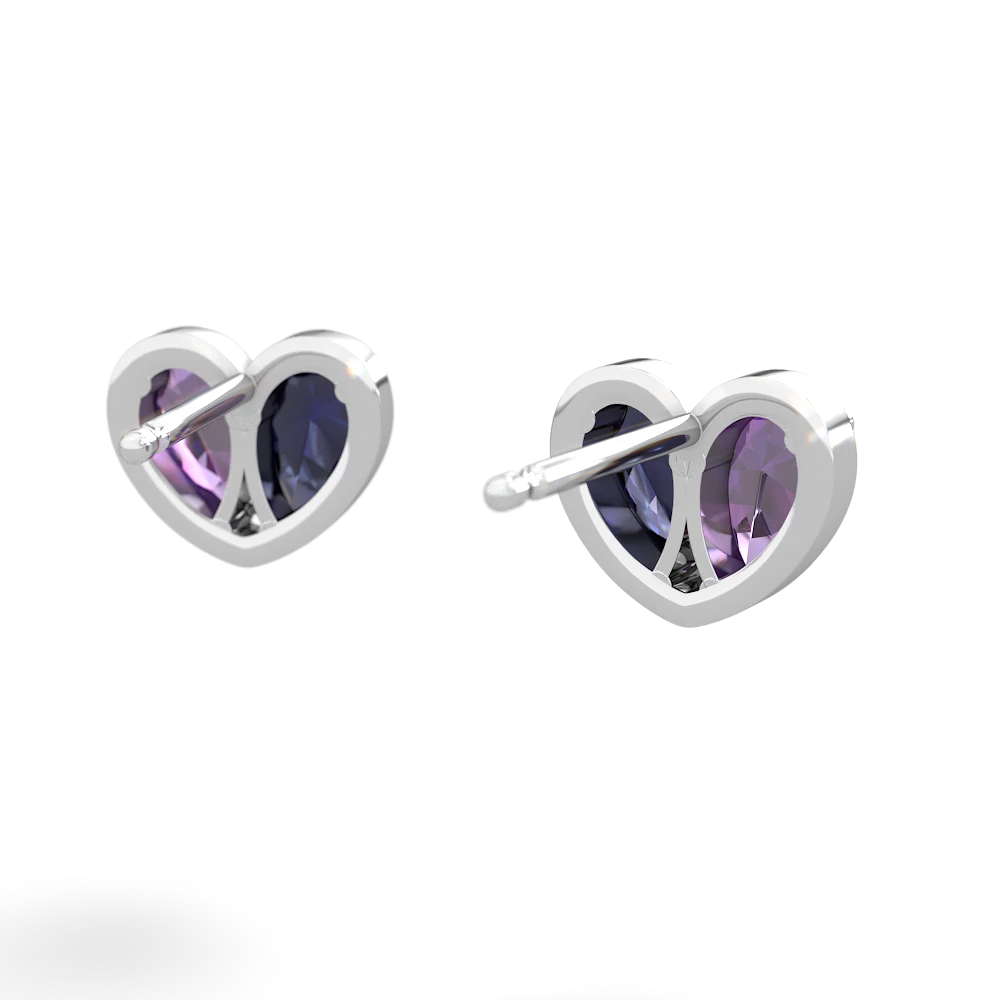 Amethyst 'Our Heart' 14K White Gold earrings E5072