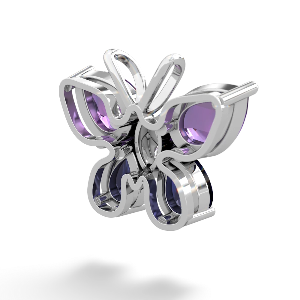 Amethyst Butterfly 14K White Gold pendant P2215